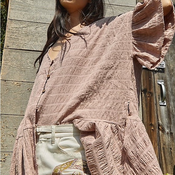 Free People Kaylani Tunic Mauve Pink Sz Small - Picture 2 of 9